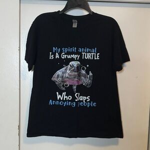 Gildan Black Grumpy Turtle T-Shirt